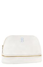 Cathy's Concepts Monogram Faux Leather Cosmetics Case, Size - White B