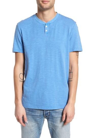 Men's The Rail Garment Dye Slub Knit Henley - Blue