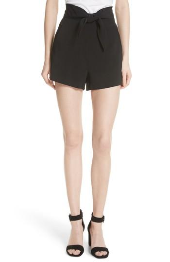 Women's A.l.c. Kerry Tie High Waist Shorts - Black