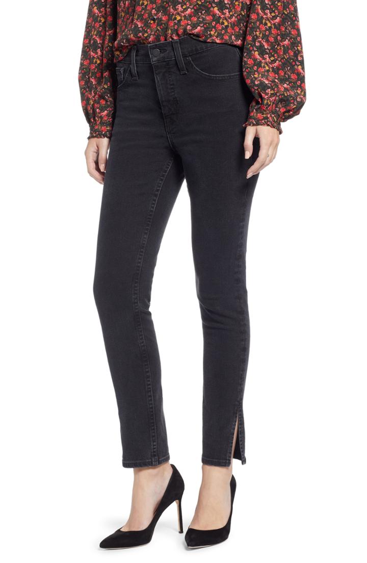Women's Something Navy Slit Hem Skinny Jeans