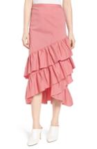 Women's Chelsea28 Gingham Ruffle Skirt, Size - Red
