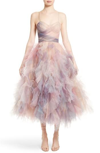 Women's Marchesa Watercolor Tulle Dress