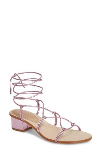 Women's Pour La Victoire Jules Ankle Tie Sandal .5 M - Pink