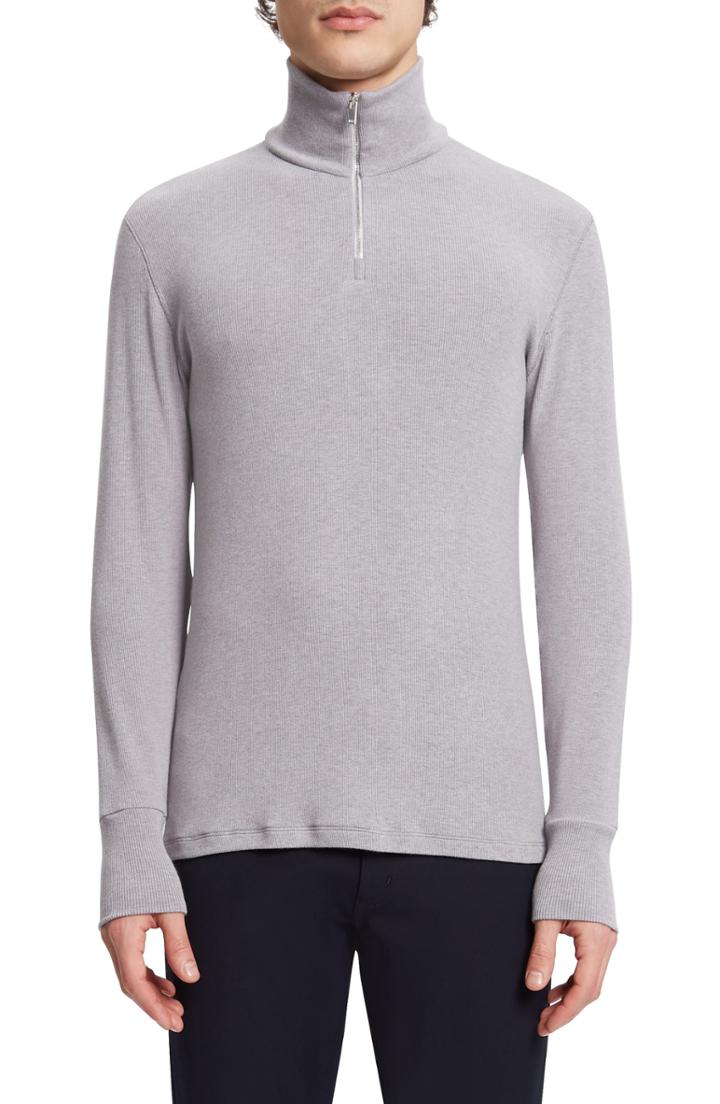 Men's Theory Layer Quarter Zip Pullover - Grey