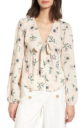 Women's Lydelle Tie Front Shirt - Beige