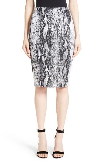 Women's St. John Collection Raja Snakeskin Knit Pencil Skirt