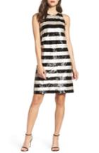 Women's Eliza J Reversible Stripe Sequin Shift Dress
