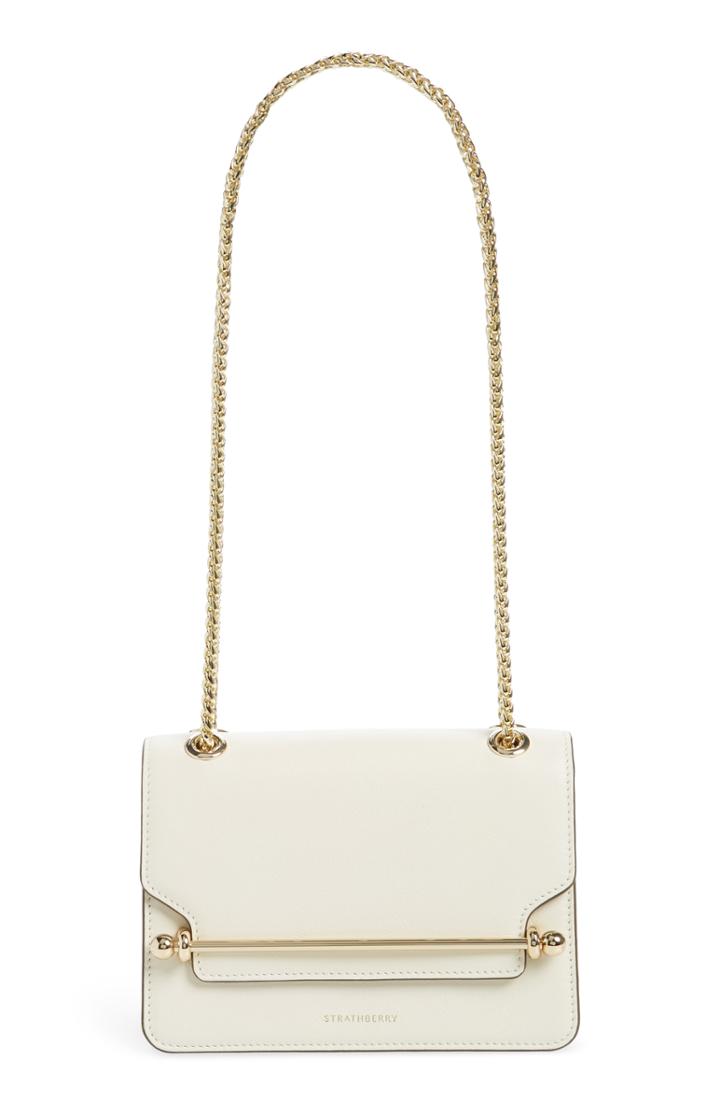 Strathberry Mini East/west Leather Crossbody Bag - Ivory