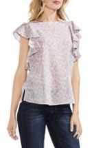 Women's Vince Camuto Whisper Ditsy Ruffle Sleeve Top - Pink