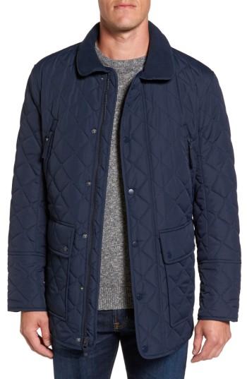 Men's Andrew Marc Milton Quilted Barn Jacket - Blue