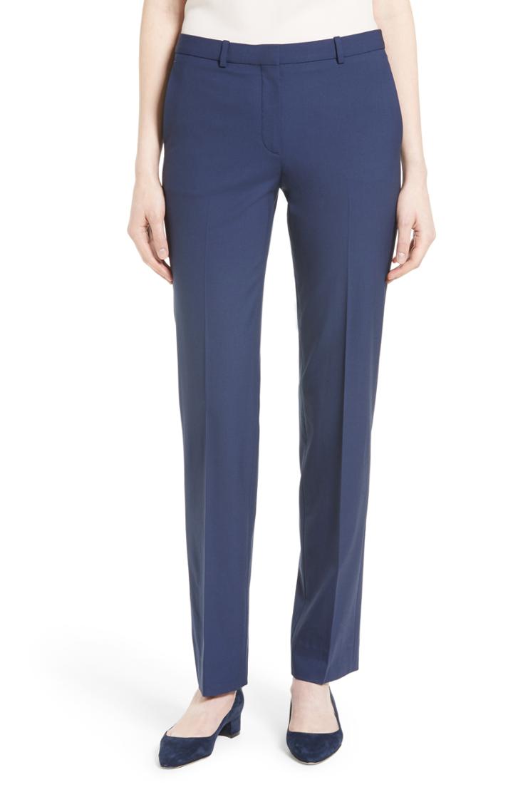 Women's Theory Hartsdale B Good Wool Suit Pants - Black