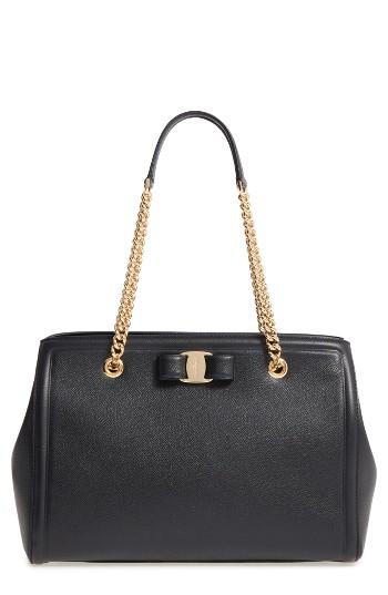 Salvatore Ferragamo Melike Leather Tote - Grey