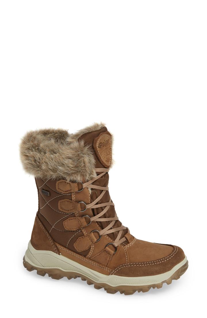 Women's Pajar Kelsey Waterproof Rain Boot With Faux Fur Lining -5.5us / 36eu - Brown