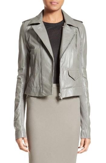 Women's Rick Owens Stooges Leather Jacket Us / 38 It - Grey