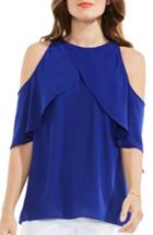 Women's Vince Camuto Cold Shoulder Ruffled Blouse - Blue