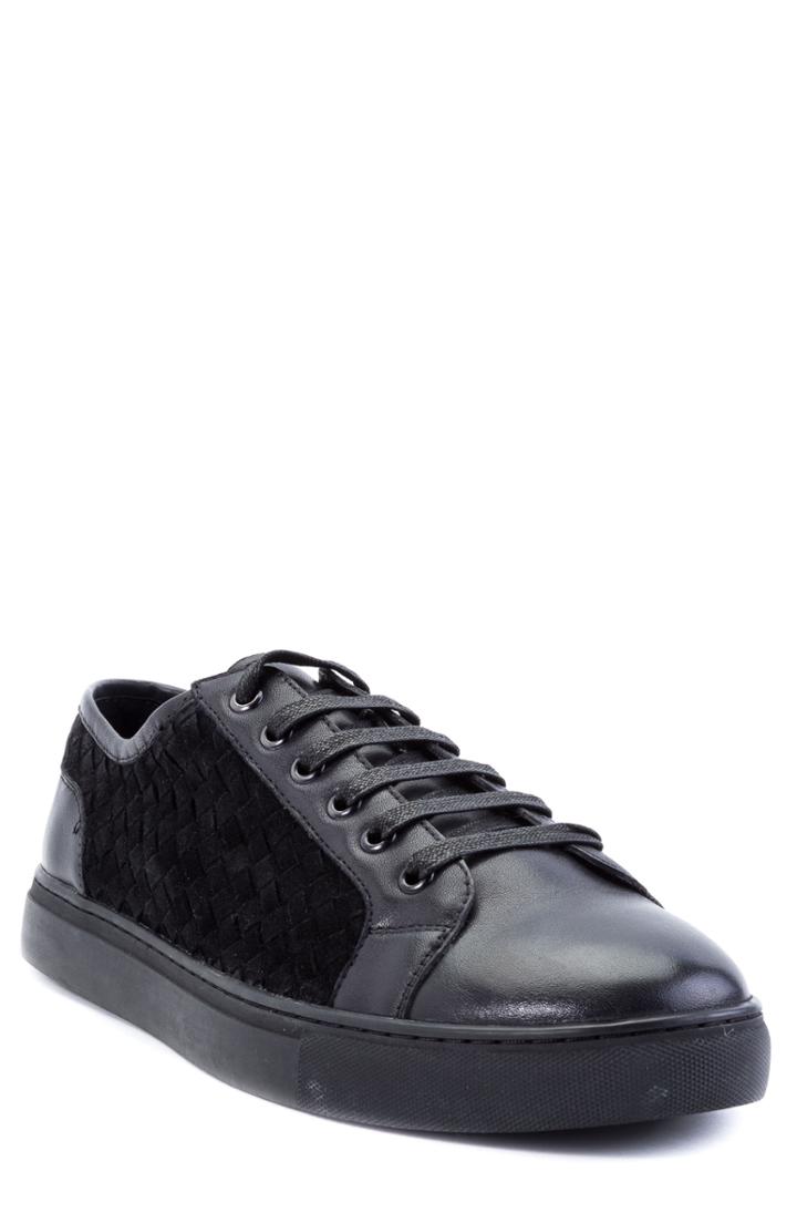 Men's Zanzara Player Woven Low Top Sneaker .5 M - Black