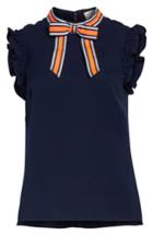 Women's Ted Baker London Bow Neck Frilled Top - Blue
