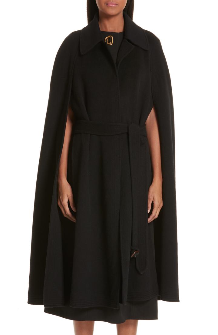 Women's Burberry Double Face Cashmere Cape /small - Black