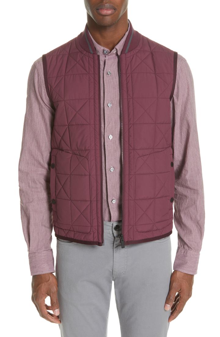 Men's Z Zenga Reversible Quilted Vest - Grey