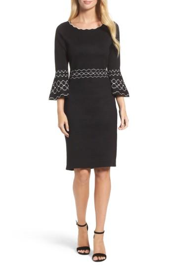 Women's Gabby Skye Border Print Sheath Dress - Black