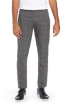 Men's Ted Baker London Squared Slim Fit Check Cropped Trousers R - Grey
