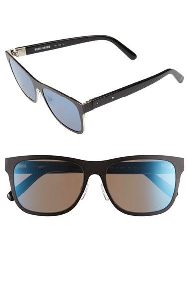 Women's Bobbi Brown 'the Zach' 56mm Retro Sunglasses - Matte Black