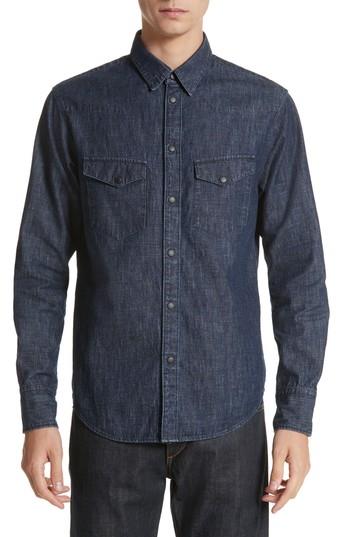 Men's Rag & Bone Beck Denim Shirt - Blue