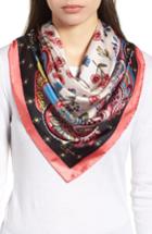 Women's Kate Spade New York Framed Meadow Silk Square Scarf, Size - Black