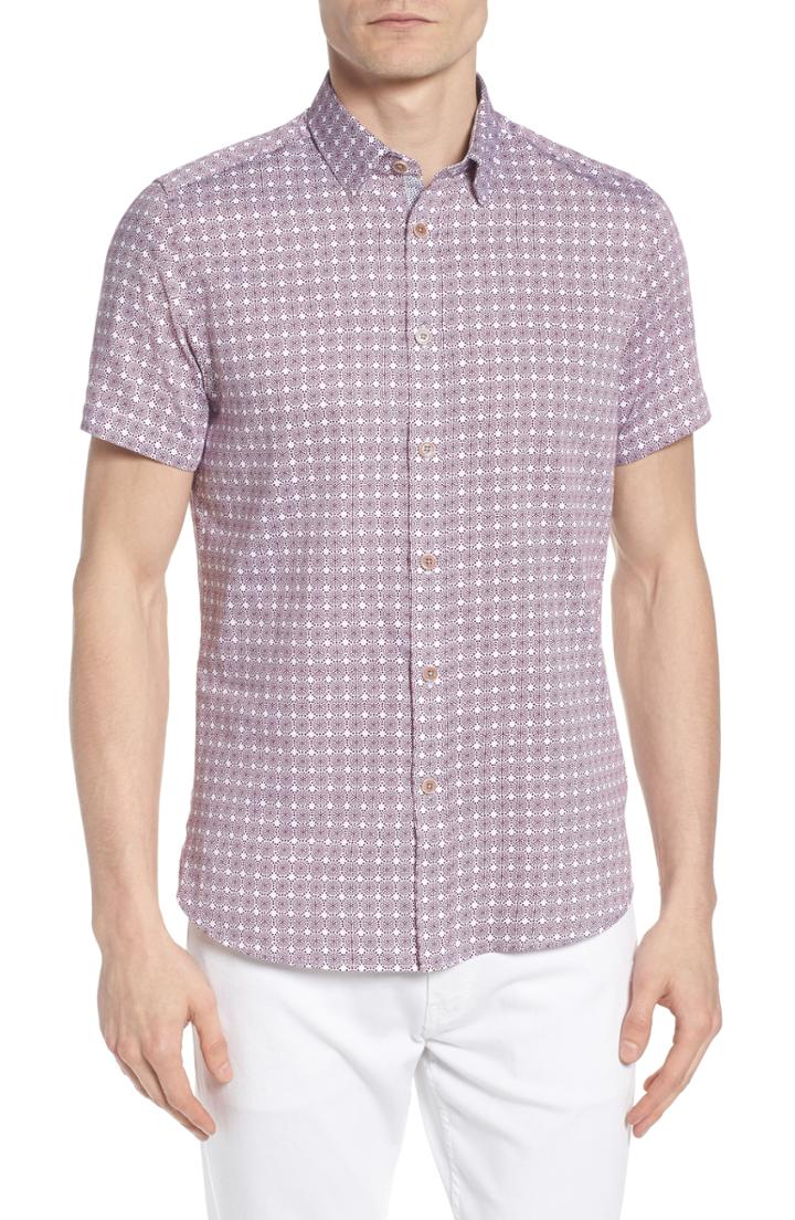 Men's Ted Baker London Modmo Slim Fit Printed Cotton Shirt