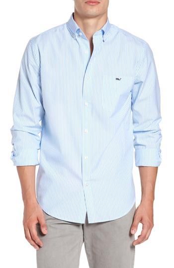 Men's Vineyard Vines Swordfish Stripe Tucker Sport Shirt, Size - Blue