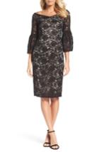 Women's Adrianna Papell Juliet Lace Off The Shoulder Dress - Black