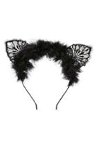 Topshop Lace & Feather Cat Ear Headband