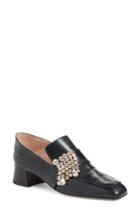 Women's Stuart Weitzman Irises Embellished Loafer Pump M - Black