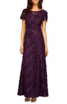 Women's Alex Evenings Embellished Lace Gown - Metallic