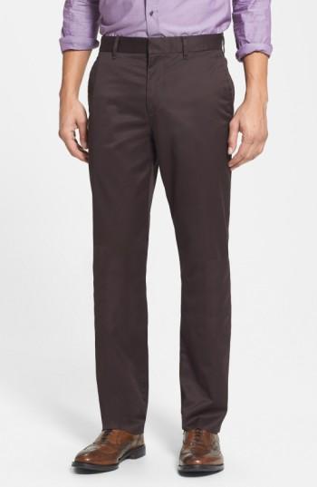 Men's Bonobos 'weekday Warriors' Non-iron Straight Leg Cotton Pants X 34 - Brown