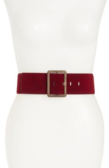 Women's Halogen Velvet Belt - Red Cordovan