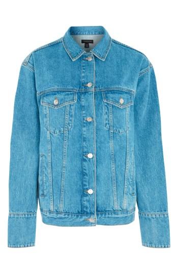Women's Topshop Denim Jacket Us (fits Like 0) - Blue