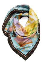 Women's Karen Mabon Hollywood Silk Square Scarf, Size - Blue