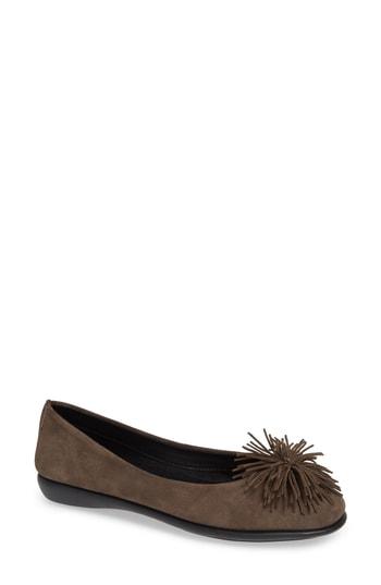 Women's The Flexx Pompom Flat M - Brown