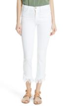 Women's Frame Le High Shredded Straight Leg Jeans - White