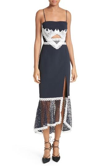 Women's Jonathan Simkhai Cutout Lace Inset Midi Dress