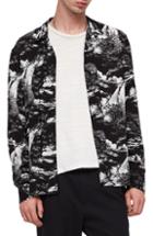 Men's Allsaints Sunda Slim Fit Print, Size - Black