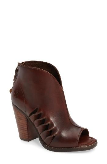 Women's Ariat Lindsley Peep Toe Bootie M - Brown