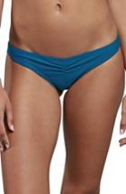 Women's Volcom Simply Solid V Cheeky Bikini Bottom - Blue