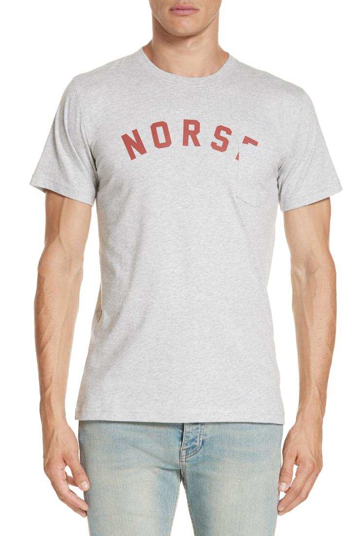 Men's Norse Projects Niels Logo Pocket T-shirt, Size - Grey