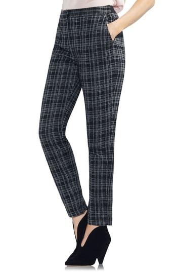 Women's Vince Camuto Glen Plaid Slim Leg Pants - Black