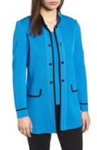 Women's Ming Wang Textured Long Jacket - Blue
