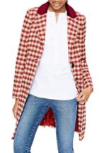 Women's Boden Aileen Check Wool Blend Coat - Pink