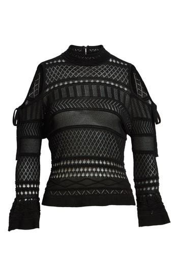 Women's Lira Clothing Annabel Cold Shoulder Pointelle Sweater