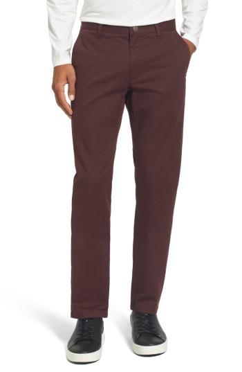 Men's Bonobos Tailored Fit Washed Stretch Cotton Chinos X 30 - Burgundy